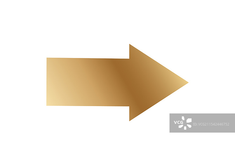 指向右侧的金色箭头符号图片素材