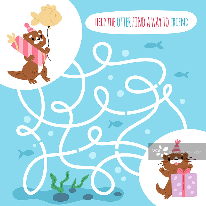 可爱的迷宫游戏儿童教育图形图片素材