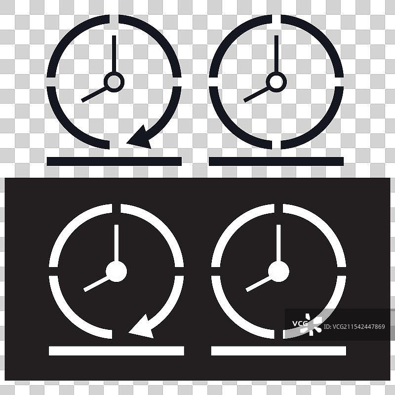 极简风格的时钟和手表图标集图片素材