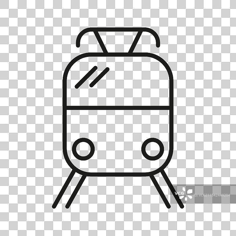 火车站平面线条图标，可编辑的线条图片素材