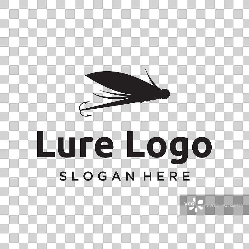 钓鱼饵或钓鱼诱饵的标志设计图片素材