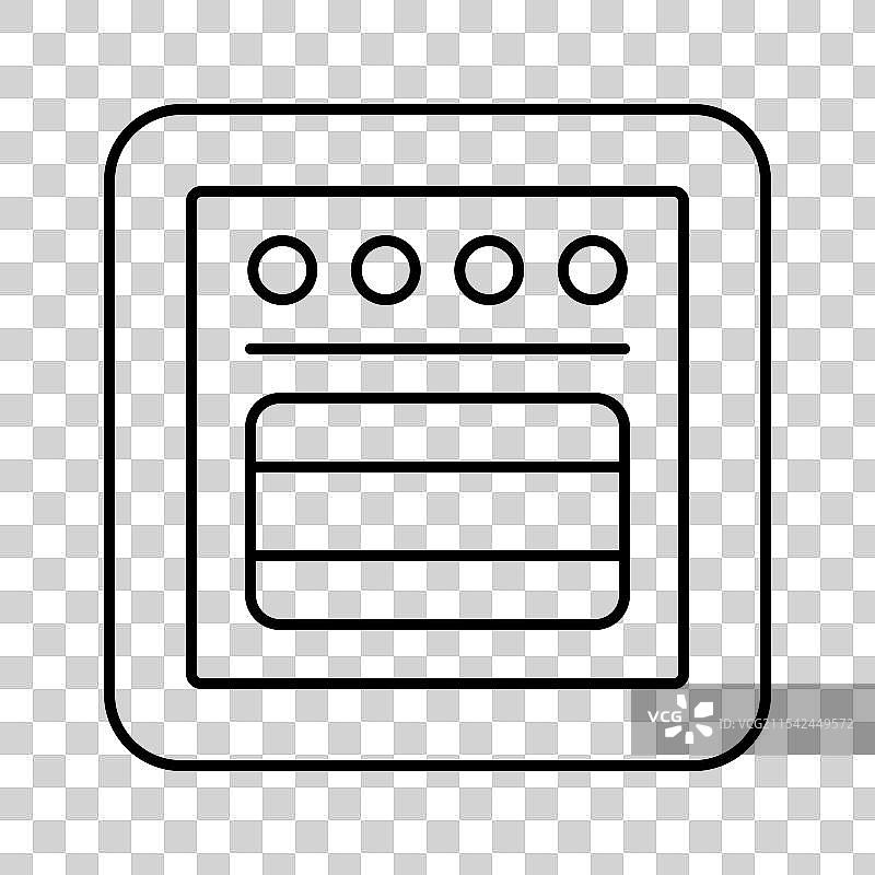 可编辑线条的烤箱扁平图标图片素材