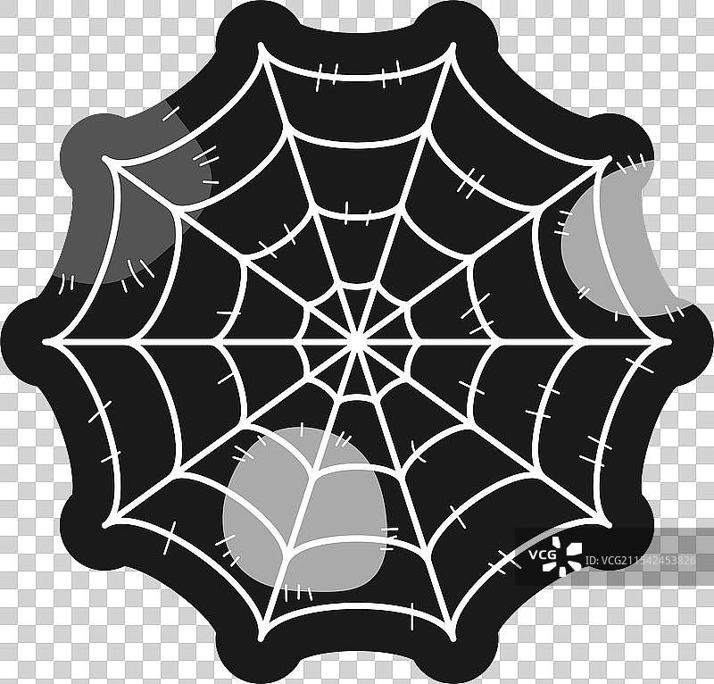黑色万圣节蜘蛛网，缝制的恐怖效果图片素材