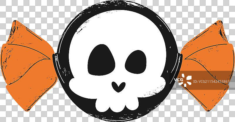 万圣节骷髅糖果，橙色包装图片素材