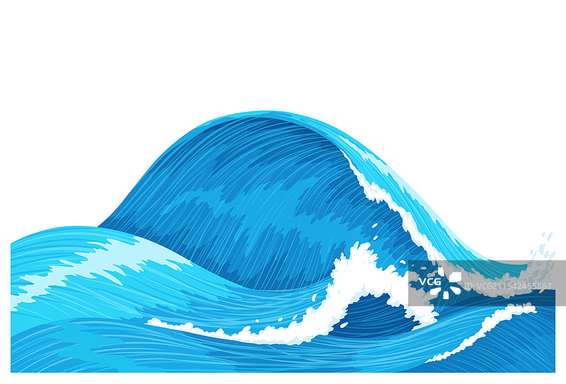 海洋波浪拍打水面，海洋风暴图片素材