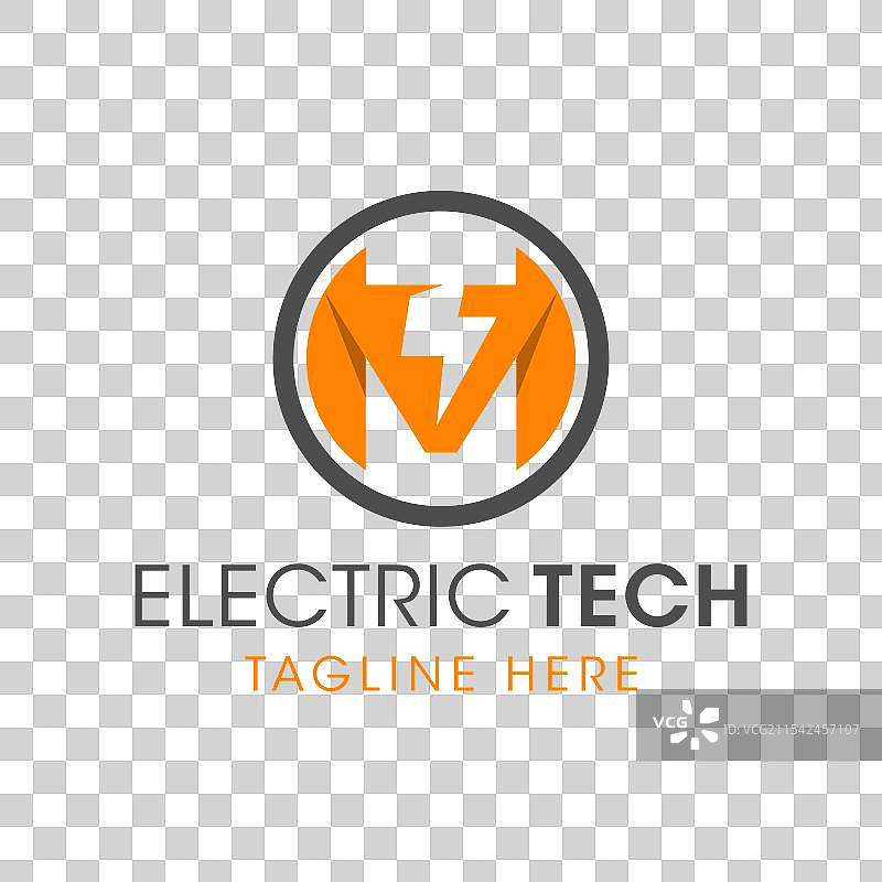 电气技术标志，带有圆形字母M图片素材