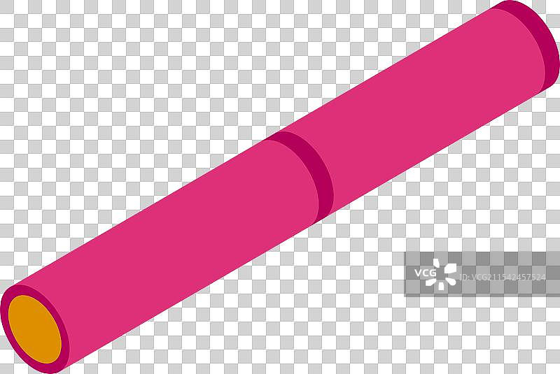 粉色马克笔斜放的等距图标图片素材