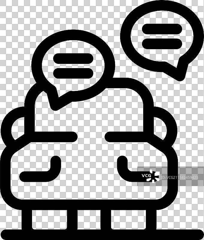 在沙发上聊天，气泡中显示对话内容图片素材