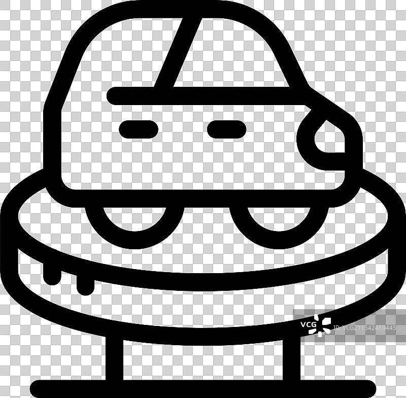 汽车展厅旋转平台图标轮廓风格图片素材