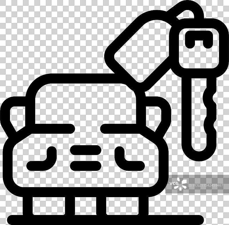 简单线条图标表示一辆车图片素材