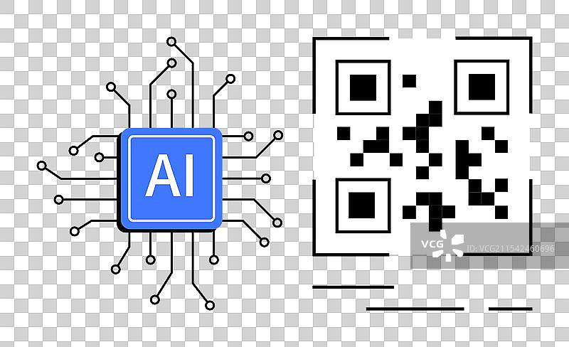 技术连接：人工智能微芯片与二维码图片素材