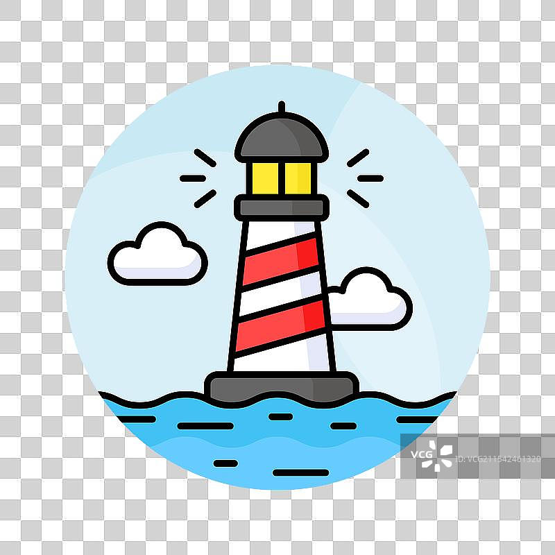 一个包含警示灯的塔楼，用于警告或提醒图片素材