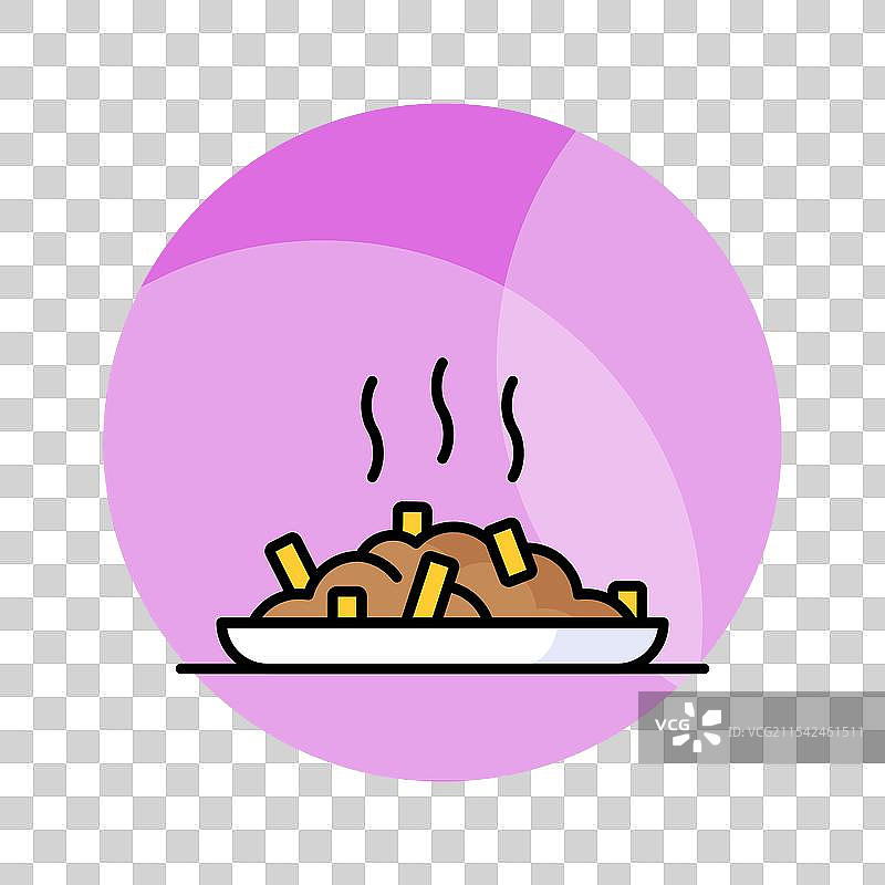 魁北克传统美食的肉汁薯条图标图片素材