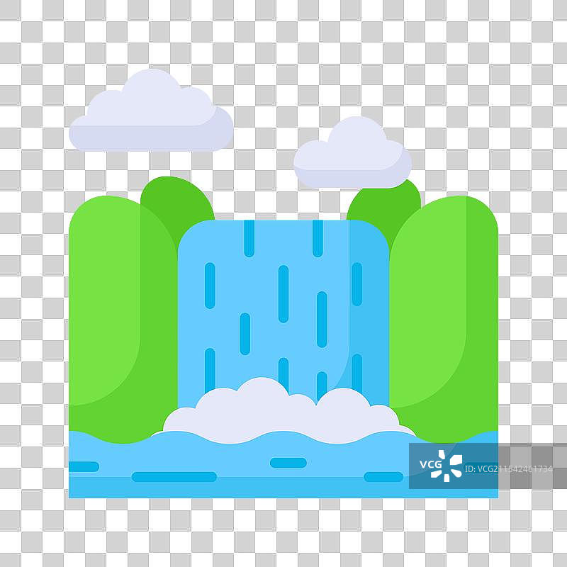 现代风格的尼亚加拉大瀑布惊艳图标图片素材