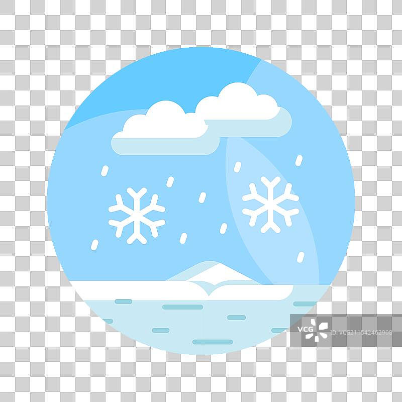 从云中飘落的雪花，象征着雪的降临图片素材