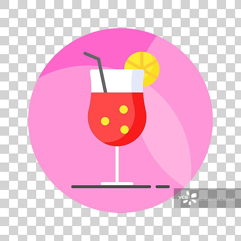 一杯新鲜饮料，配有一片柠檬图片素材