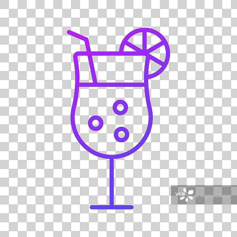 一杯新鲜饮料，配有一片柠檬图片素材