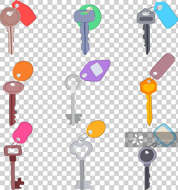 酒店钥匙门卡卡通图案图片素材