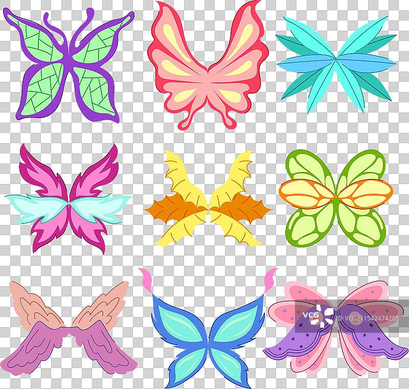 卡通仙女翅膀套装图片素材