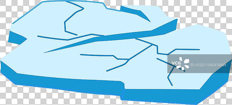 冰川冰裂的卡通图像图片素材