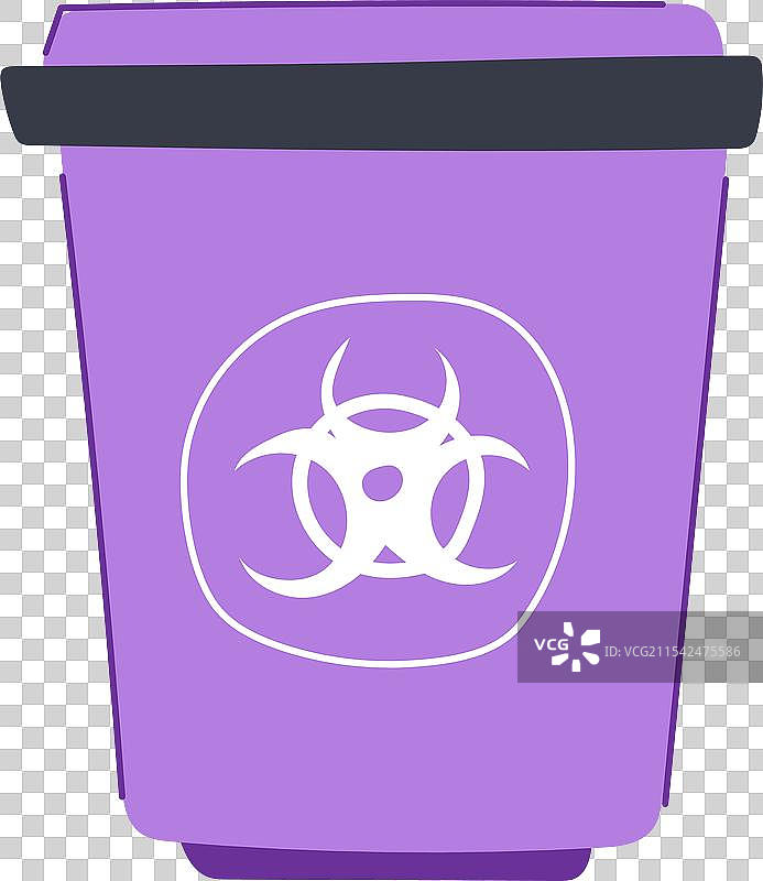 医疗废物垃圾桶卡通图案图片素材