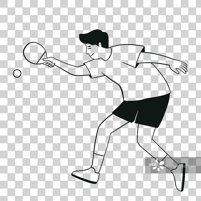 打乒乓球的男子图片素材