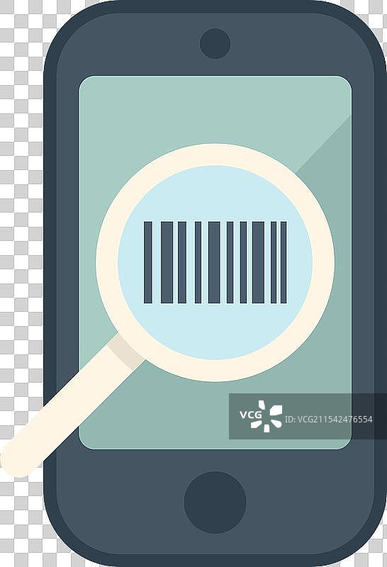 智能手机用放大镜扫描条形码图片素材