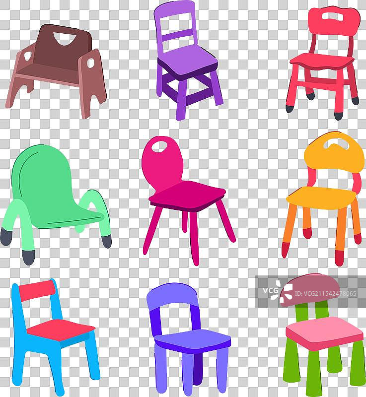 幼儿椅子套装卡通图案图片素材