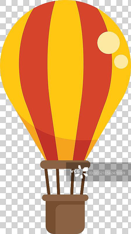 红色和黄色的热气球漂浮在空中图片素材