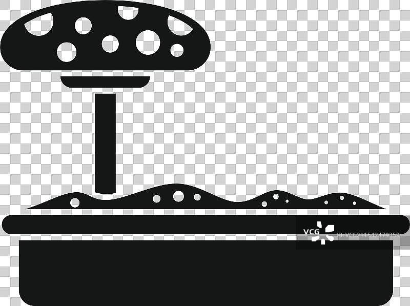 代表儿童的沙箱与真菌图标图片素材