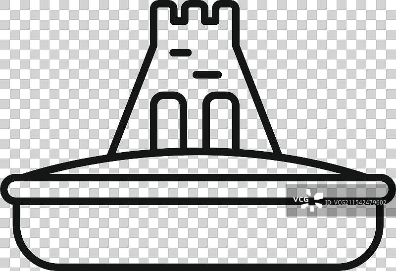 沙堡矗立在沙箱中等待建造图片素材