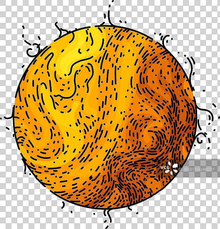 阳光手绘的太阳素描图片素材