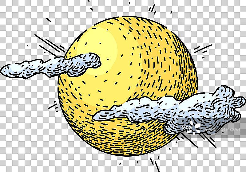 手绘阳光光线素描图片素材