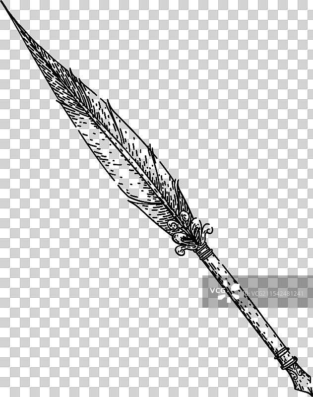 羽毛钢笔素描手绘图片素材