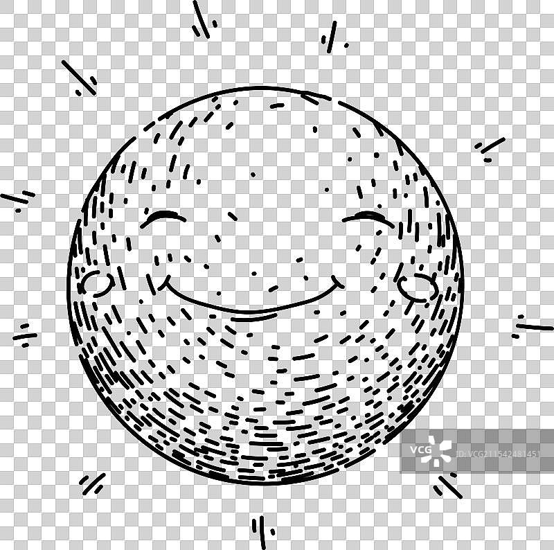 手绘日出阳光素描图片素材