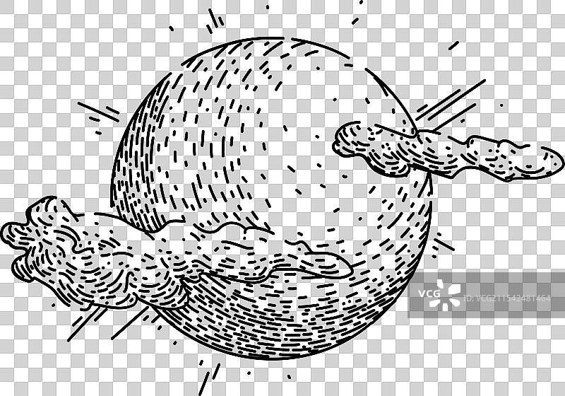 手绘阳光光线素描图片素材