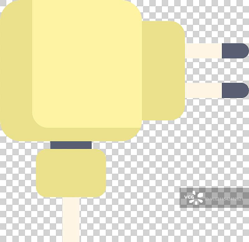 黄色双插头手机充电器适配器图片素材