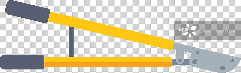 黄色园艺剪刀用于修剪树枝图片素材