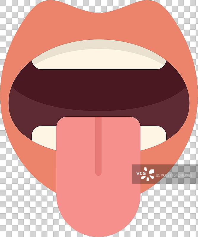 张嘴伸出舌头，展示味蕾图片素材