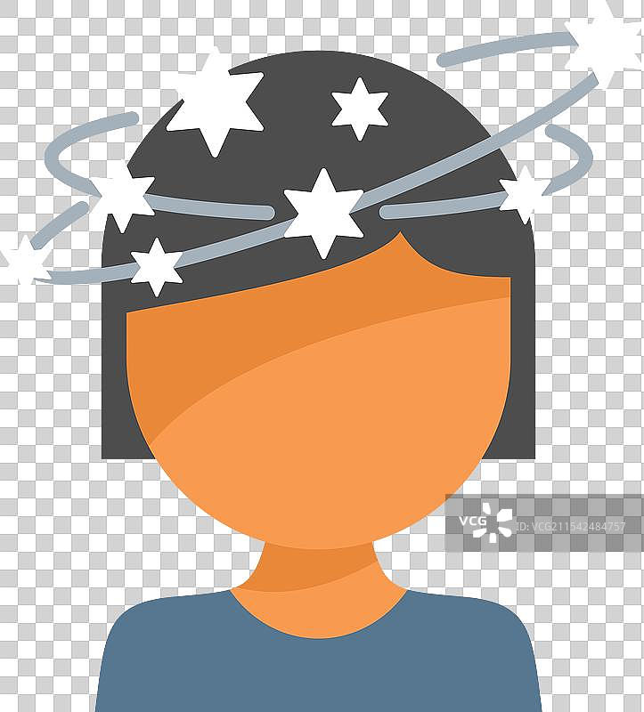年轻女性感到头晕，眼前星星旋转图片素材