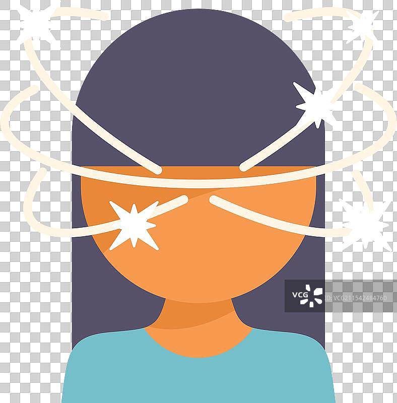 年轻女性感到头晕或眩晕图片素材
