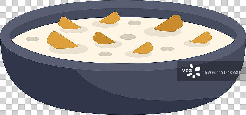 盛有美味奶油汤的碗图片素材