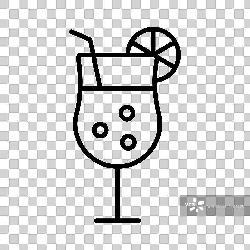 一杯新鲜饮料，配有一片柠檬图片素材