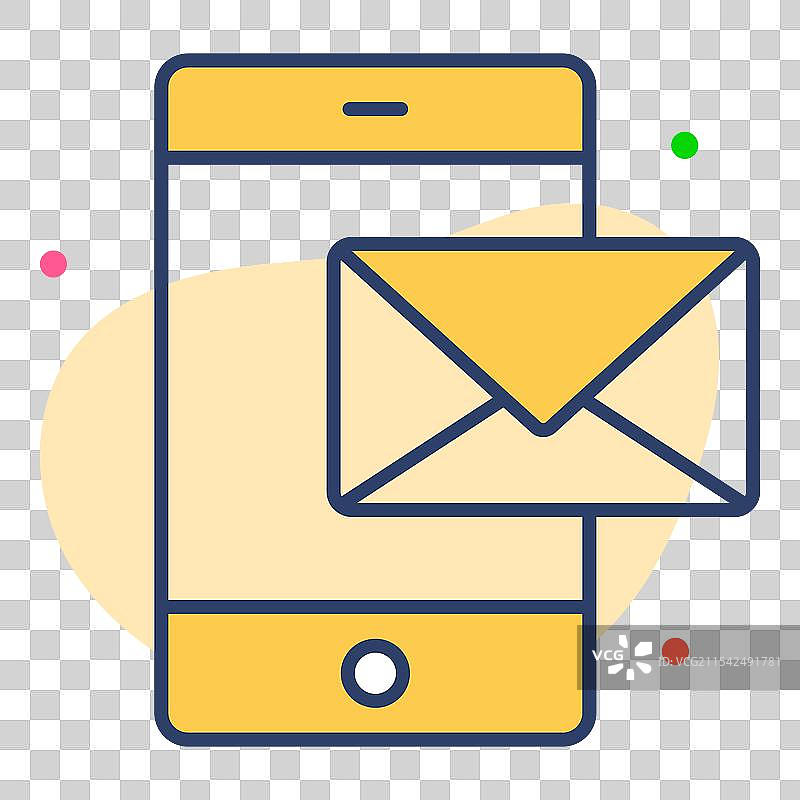 现代电子邮件扁平线图标图片素材