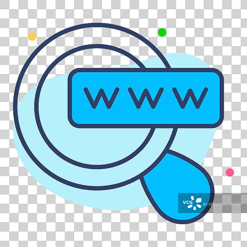 搜索域名的扁平线条图标现代风格图片素材