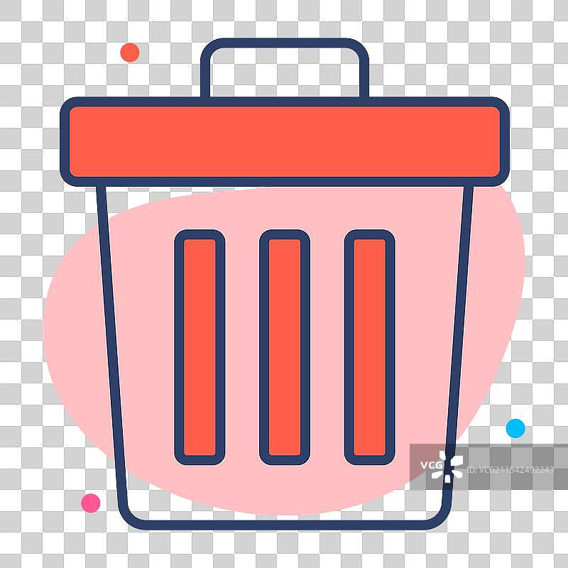 现代扁平风格的回收站图标图片素材