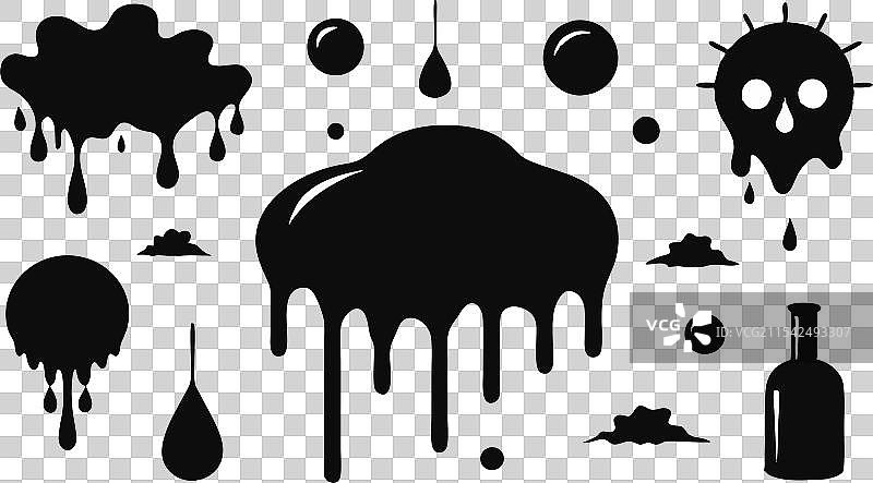 黑色墨水飞溅元素图片素材