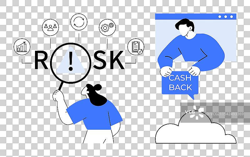 现代风险管理与现金返还概念图片素材