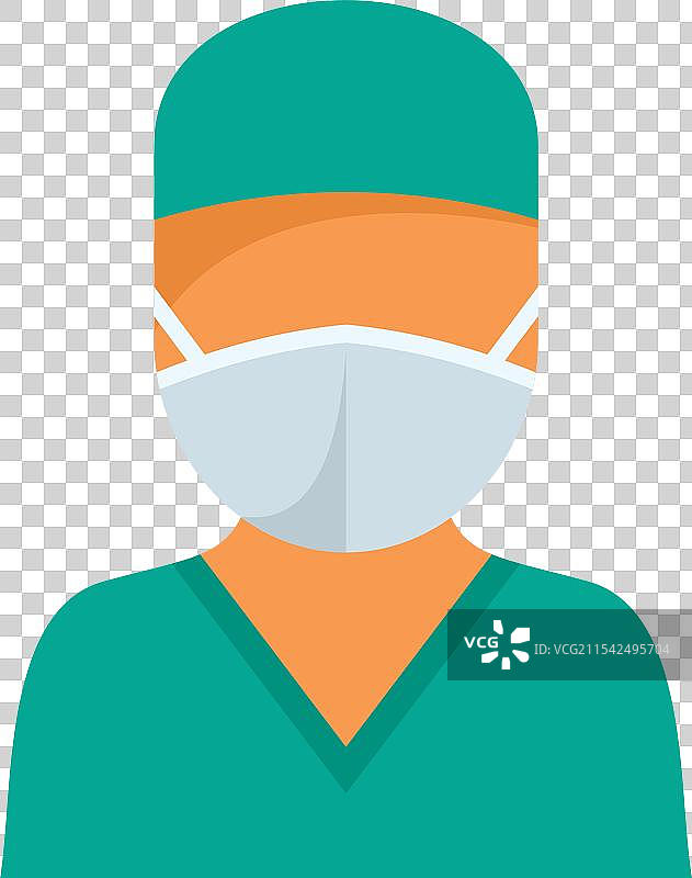 穿着手术口罩和手术服的医生图片素材