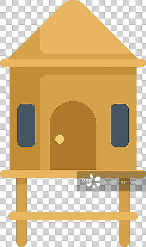 小木屋图标，架在高脚上图片素材